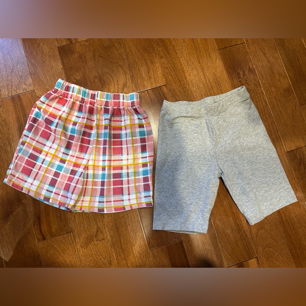 Plaid and Gray Kids Shorts Set